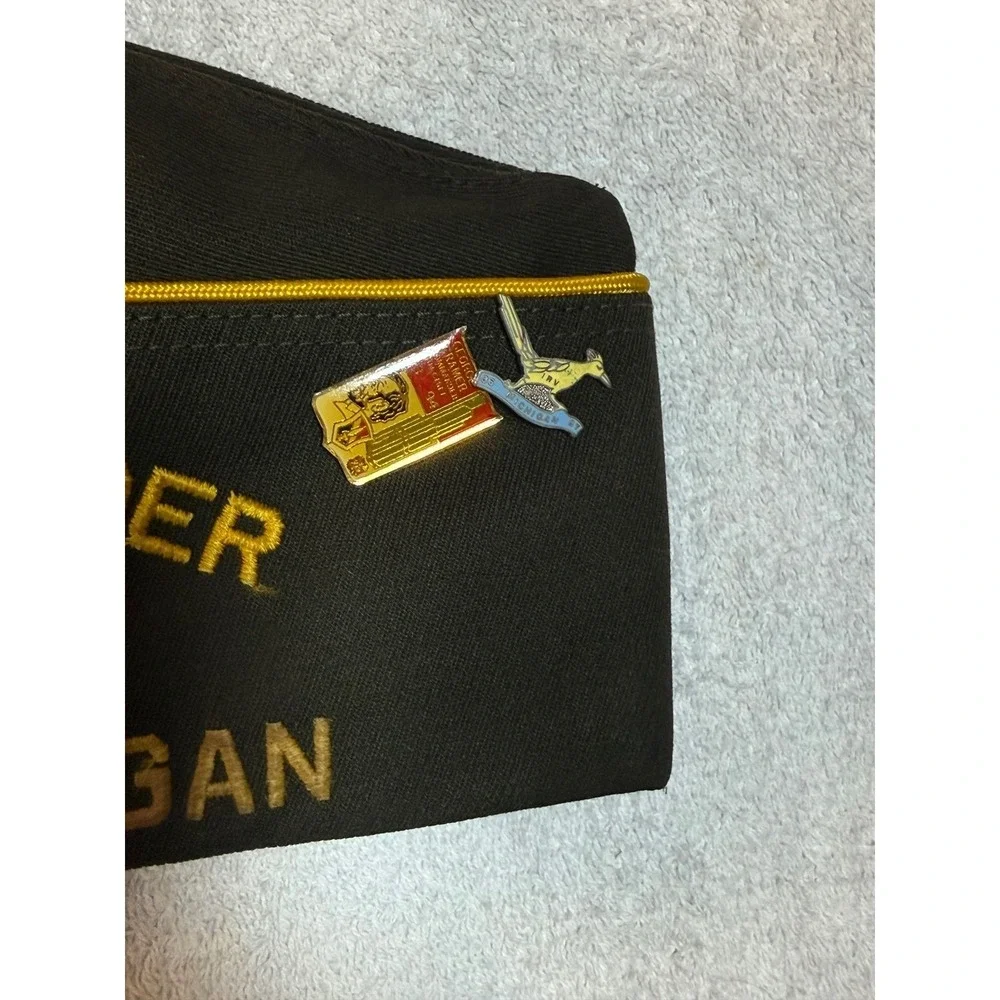 Vintage VFW Garrison Cap Post 3651 Midland Michigan Life Member Hat Pins 7 1/8